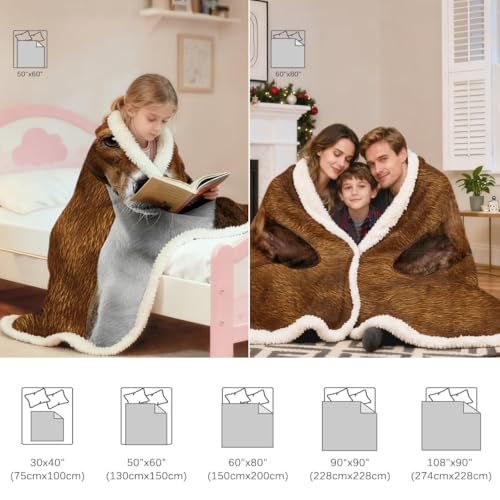 BlessLiving Basenji Throw Soft Blanket Sherpa Fleece Lined Blanket Pet and Dog Lovers Home Throw Blankets (Twin, 60 x 80 Inches) - color: Basenji, size: Twin, 60 x 80 Inches