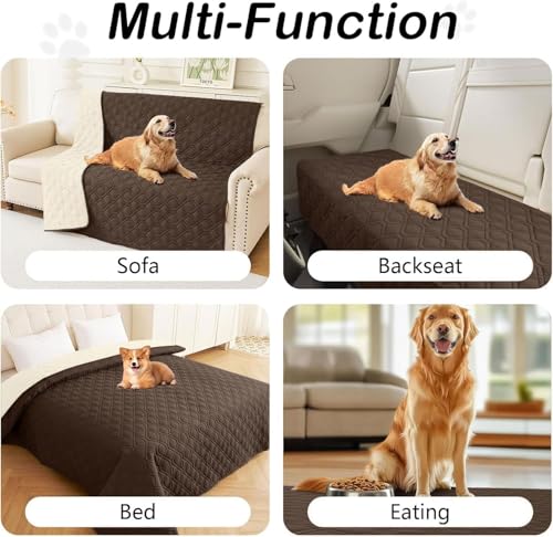 Waterproof Dog Bed Cover Pet Blanket, Soft Washable Dog Blanket for Furniture Bed Couch Sofa Reversible, Checkered (30"x70" (Dark Gray) - color: Dark Gray