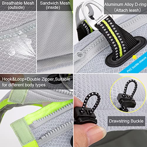 SGODA Dog Cooling Vest Harness Cooler Jacket Grey Green Large - color: grey with green, size: Large Chest 24.5-28"