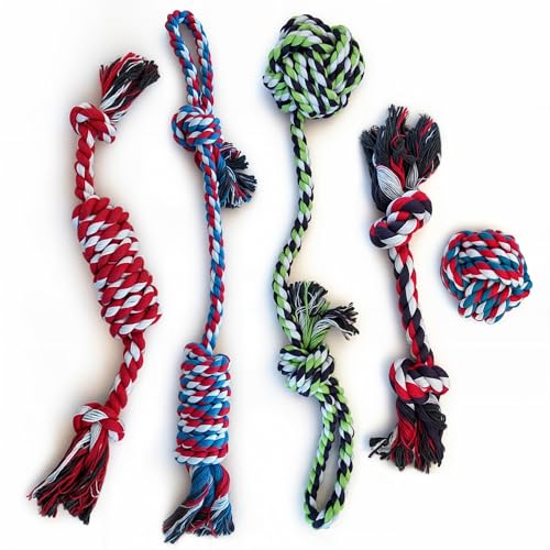 Pacific Pups Products Dog Rope Toys for Medium Dogs & Small Dogs 5 Pack - Puppy Teething Toys and Small Dog Toys - 5 Puppy Chew Toys for Teething - size: 5 Pack
