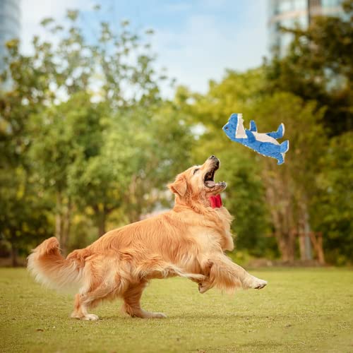 DODODOLA Dog Toys Dinosaur Dog Toy Blue Stuffed Animals Chew Toy Plush Squeaky Dog Birthday Toys for Small Large Big Dogs - color: Blue Dinosaur
