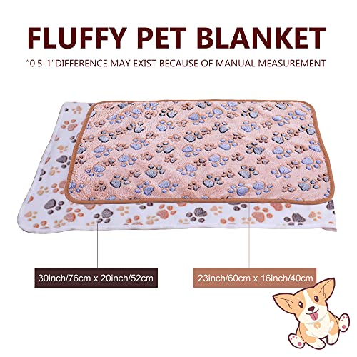 DOOVID Pet Blanket Soft Fluffy Fleece Pet Mat Doggy Flannel Blanket Dog Cat Cute Paw Print Pet Blankets Pure Gray Paw Medium(30''*20'') - color: Pure Gray Paw, size: Medium(30''*20'')