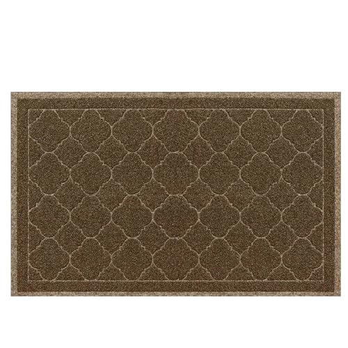 Cat Litter Mat Traps Litter from Litter Box XL Size 47"X36" Durable Trapping Rug, Non-Slip and Waterproof, Easy to Clean - color: Brown