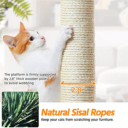 Yaheetech 79in Cat Tree Multi-Level Cat Tower with Scratching Posts for Indoor Cats, Cat Furniture Play Center for Cats and Kitten - color: Pink