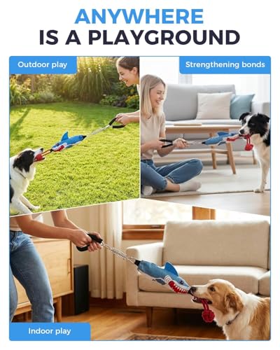 Tug of War Dog Toy with Handle, Dog Rope Toy for Aggressive Chewers, Interactive Dog Pull Toy for Training, Durable Rope Tug Toy for Medium Large Dogs
