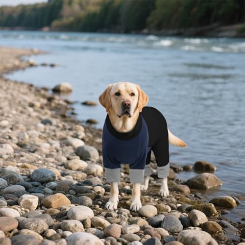 Dog Sun Cooling Shirt with Long Sleeves, UV Resistant & Cooling Shirt for Hot Weather, BlueBlack, 4XL - color: BlueBlack, size: 4XL