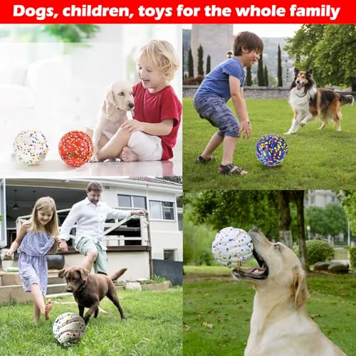 Dog Ball Squeak Toys (Bell Ball 5.12in Red) - color: Bell ball 5.12in Red