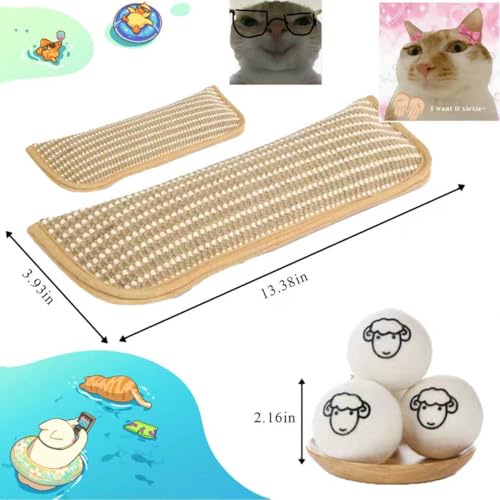 Catnip Chew Toy, Cat Toys Pack of 5 with 3 Lamb-Scented Wool Balls, Interactive Catnip Chew Toy, Soft Sisal Material, 6000mg of Catnip, Suitable for Indoor Scratching, Chewing, and Teething