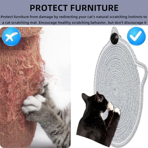 Cat Scratcher Mat, Natural Cotton Rope Cat Scratching Pad, 16.9'' Round Cat Wall & Floor Scratch Pad, Durable Double - Sided Cat Scratcher, Furniture Protector for Wall, Sofa, Couch, Carpet, Violet - color: Violet