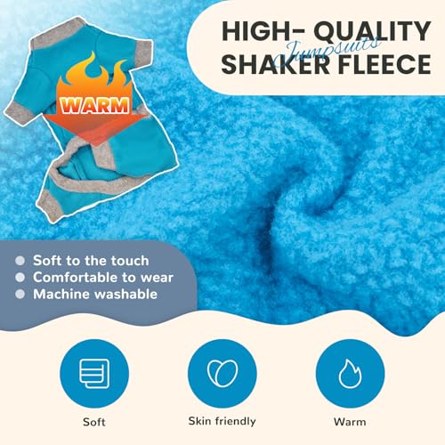 2 Pack Dog Pajamas Small Sized Dog Fleece Pajamas Cute Dogs Fleece Sweater Doggy Sweater Love Pattern Onesies for Pjs Small Clothes - color: Blue, size: X-large(suggest Length of Back 15.7'')