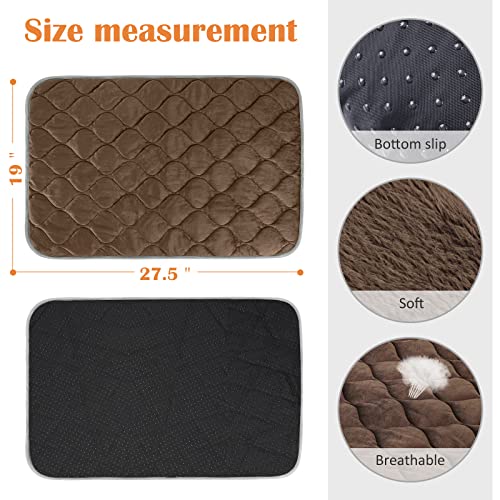 Self Warming Cat Bed Self Heating Cat Mat Thermal Pet Bed Mat Self-Warming Dog Crate Pad - color: Coffee, size: 27.6"L x 18.8"W x 0.5"Th