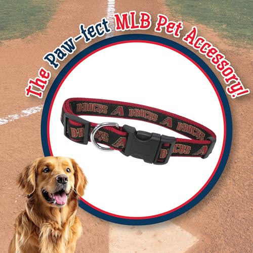 MLB Arizona Diamondbacks Licensed PET COLLAR- Heavy-Duty, Strong, and Durable Dog Collar. Available in 29 Baseball Teams and 4 Sizes - color: Arizona Diamondbacks, size: Medium