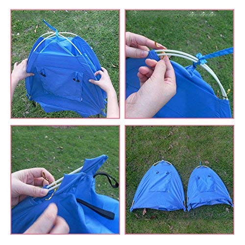 Breathable Washable Pet Puppy Kennel Dog Cat Folding Indoor Outdoor House Bed Tent (L, Coffee)