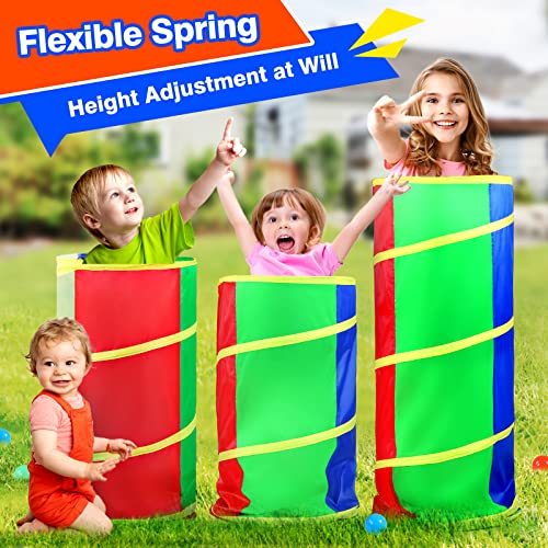 Hoohtoot Kids Crawl Through Play Tunnel, Pop Up Baby Play Tunnel for Toddlers, Game Toy Play Tent for Girl or Dog Cat Pet Tunnel - style: Red, Green and Blue Mesh Tunnel
