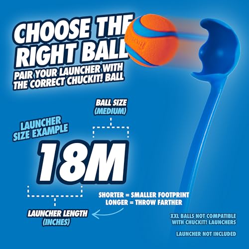 Chuckit Pro Fetch Toy Ball Launcher For Dogs; Compatible With Any Chuckit! Medium Size 18 Inch + Max Glow Ball - size: 18in