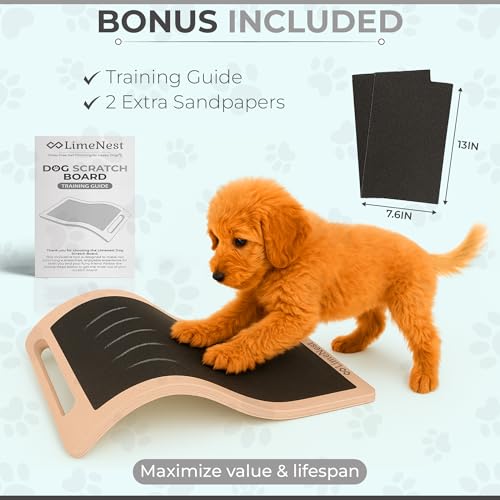 Dog Scratch Board for Nails – Dog Nail Scratch Pad with 2 Extra Sandpapers & Training Guide – Safe Dog Nail File Board for Natural Trimming – Dog Nail Board for All Sizes (Small 15.7in * 9.8in) - size: Small (15.7in * 9.8in)