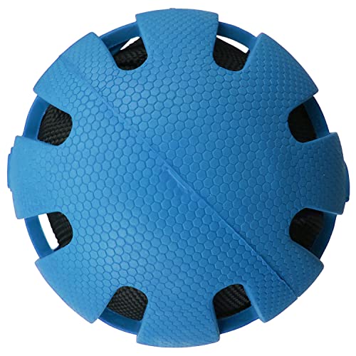 Nerf Dog Crunch and Squeak Rubber Ball Dog Toy, Single, Medium/Large, Blue
