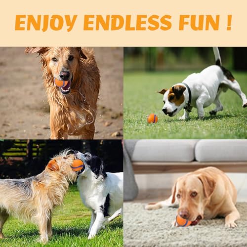 Natural Rubber Sound-Sounding Sog Toy Balls,Dog Toy Ball, with a Groove Design That is Resistant to Bites, Has a High Bounce, Dog Training Interactive Pet Toy, Relieving Pet Anxiety,(small size)2Pack - color: Yellow, size: Small