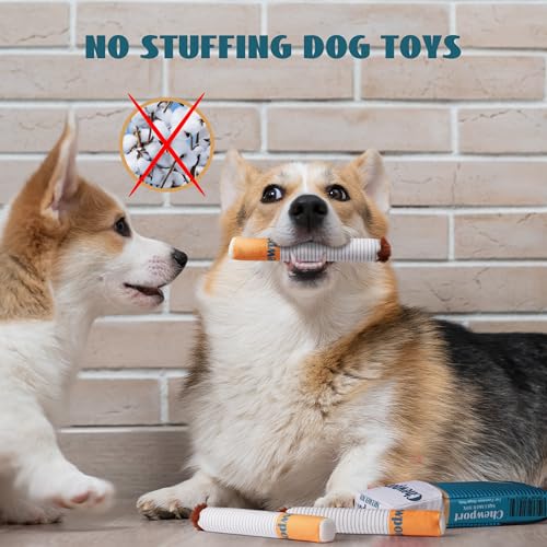 Nocciola Squeaky Sounds Puff Stick Toys, Funny Interactive Plush Dog Toys, Pitbull Husky Frenchie Pug Puppy Toys for Small to Medium Breed, Dog Accessories Boy Gifts- Chewport