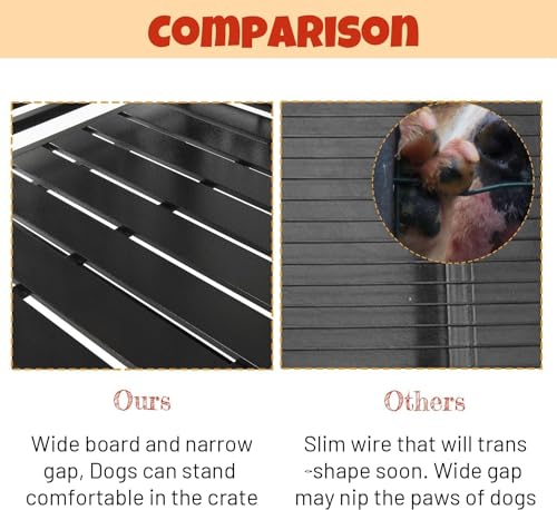 44 inch Heavy Duty Indestructible Dog Crate, Steel Escape Proof Chewproof Impact Double Door Dog Kennel for Large Medim Dogs with Wheels and Trays, High Anxiety Large Dog Cage, XL - size: 43.3"L x 29.5"W x 46.1"H