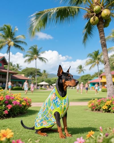 PET SHOW 4 Pack Dog Hawaiian Shirts for Large Dogs UPF 50+ UV Sun Protection Summer Cool Clothes Tank Top Floral Dog T-Shirts Pet Holiday Party Sleeveless Vest Boy Girl(XX-Large) - size: Xx-large
