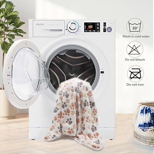 1 Pack 3 Small Puppy Blankets Super Soft Warm Sleep Mat Fluffy Premium Fleece Pet Blanket Flannel Throw for Dog Puppy Cat - White Paw Print Small(23"x15") - color: White-paw(pack of 3), size: Small(23"x15")