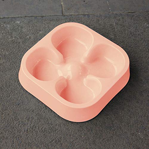 Healthy Slow Feeding Dog Bowl for French Bulldog -Slow Feeder Dog Bowl No Chocking Dog Cat Food Water Bowl with Four-Leaf Clover Pattern (Pink) - color: Pink