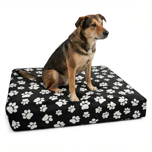 DUKE&LEFTY Furever Dog Bed Slipcover-Stretchy Soft Petbed Cover-Universal-Easy to Remove (Zipper Free)-Black-Medium - color: Black, size: Medium-36"x24"x4"