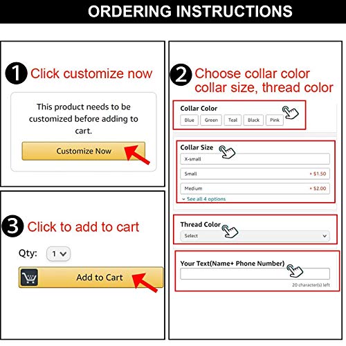 Reflective Personalized Dog Collar - Custom Embroidered Dog Collars with Pet Name and Phone Number for Boy and Girl Dogs, 4 Adjustable Sizes, XSmall,Small, Medium and Large - color: Nylon