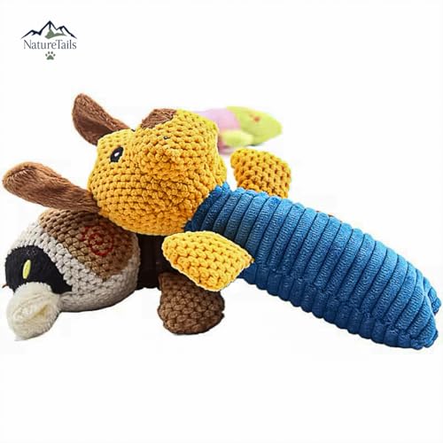 NatureTailsPaw Soft Dog & Cat Toy – Cute Squeaky Interactive Chew Toy for Puppies & Kittens, Durable Plush Teething Toy for Small, Medium & Large Breeds (Cow) - color: Cow