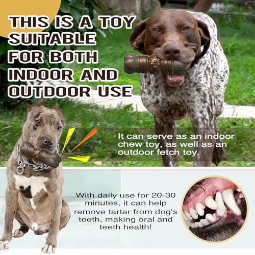LiuMelinda Dog Chew Toys for Aggressive-Chewers - Indestructible Dog Toy for Aggressive Chewer,Tough Chew Toys for Dogs (Rubber Log-Bone) - color: 07-Log-Bone