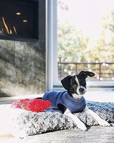 Gooby Stretch Fleece Vest Dog Sweater - Indigo Blue, X-Small - Warm Pullover Super Stretchy Fleece Dog Jacket for Small to Large Dogs - color: Indigo Blue, size: X-Small Length (7")