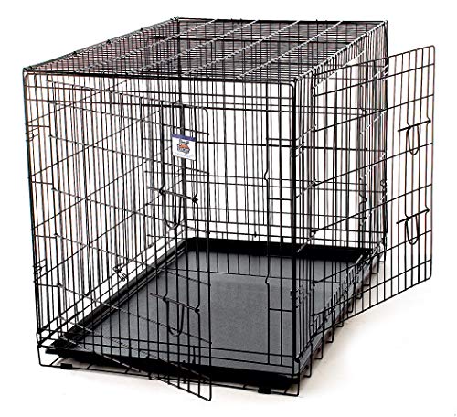 Pet Lodge® Wire Dog Crate | Small Pet Carrier | Easy to Clean | Multi-Functional Pet Crate | Double Door Crate | Great for Pets Up to 130lbs | Giant - size: Giant