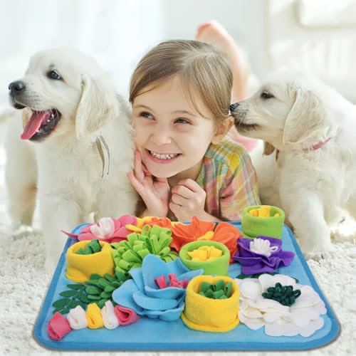 Snuffle Mat for Dogs, Sniff Mat Slow Feeding Mat for Small Pets Cats, Rabbits - Help Stress Relief and Training - Stimulate Your Pet's Foraging Skills! (Sky Blue) - color: Sky Blue