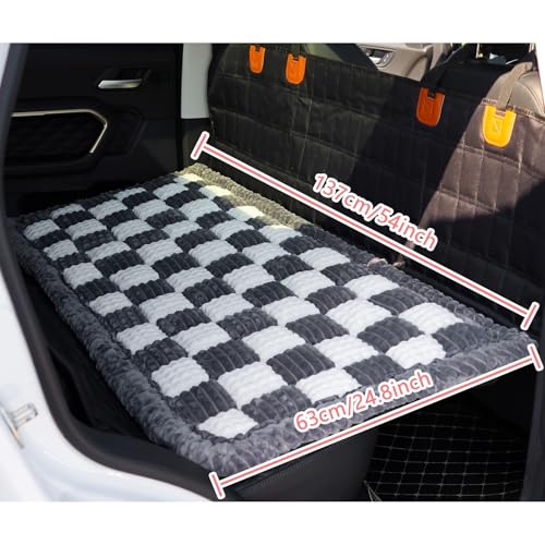 Dog Bed for Car, Backseat Pet Bed Mat, Dog Seat Cover for Car Back Seat, Non-Slip Travel Pet Mat, Fit for Backseat Extenders and Seat Covers (Gray&White, 24.8x54inch) - color: Gray&White