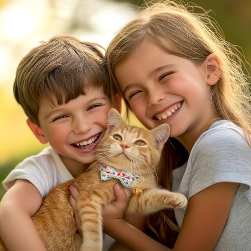 3 PCS Cat Collars with Bow Tie and Bell, Cat Collars Dinosaurs Pattern Breakaway Adjustable Cat Bow Tie Collars, Cute Bow Tie Suitable for Kittens Or Certain Puppies - color: Dinosaurs