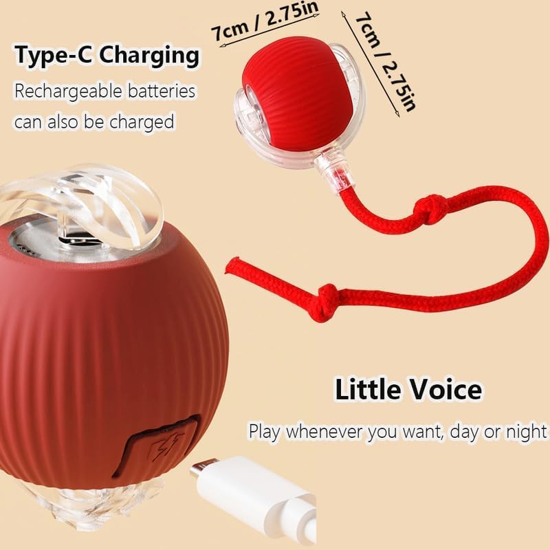 2pcs Innovative Interactive Cat Toy Balls, Automatic Moving Spheres for Cats (Green+Red) - color: Red+Green