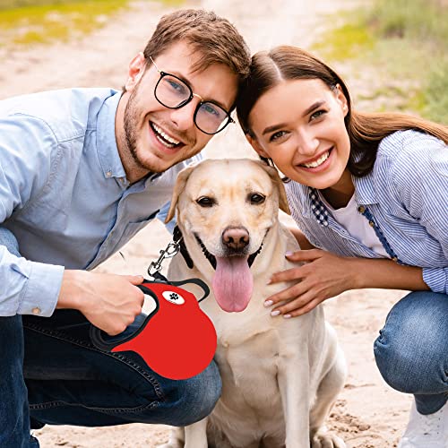 16 ft Retractable Dog Leash for Large Dogs up to 110 lbs,Tangle-Free Nylon Tape,Red L - color: red, size: Large