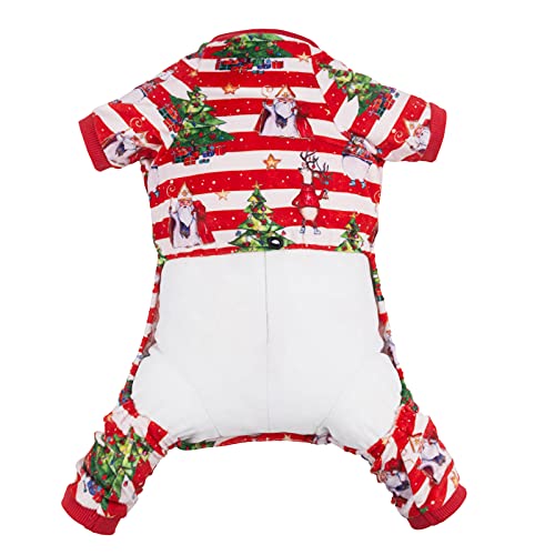 CuteBone Christmas Dog Pajamas Shirt Winter Holiday Cute Pjs Pet Clothes Bodysuit for Doggie Onesies P186S - color: A03-Xmas186, size: Small