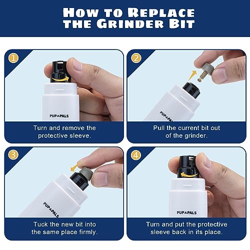 Upgrade Dog Nail Grinder with 5 LED Shadow Free Light, Dog Nail Trimmer Protect Pet Paws from Over Grinding with 2 Speed Super Power Motor, with one aditional Concave-Shaped Replacement Head - color: Grinder+1 Head