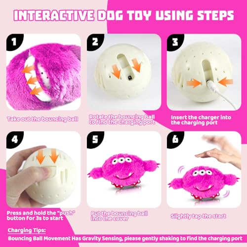 Interactive Dog Toys Rechargeable Moving Dog Puppy Toys to Keep Them Busy (Monster) - color: Monster