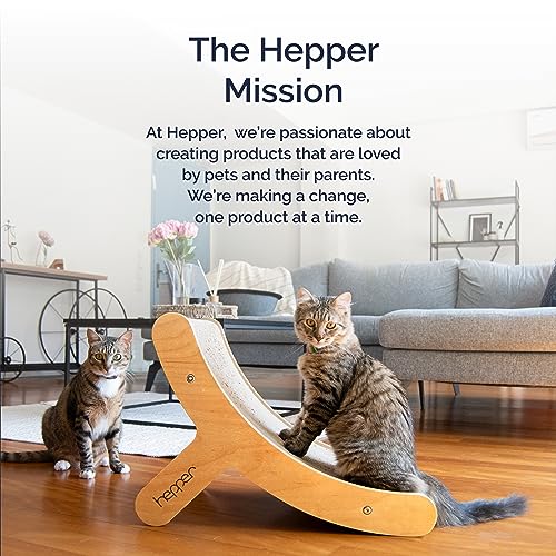 Hepper Hi-Lo Cardboard Cat Scratcher with Real Wood & Metal Frame - 3-Position Cat Scratchers for Indoor Cats - Curved Cat Scratching Board Activates Muscles - Cat Scratching Post for Large Cats - size: Hepper Hi Lo Scratcher Unit