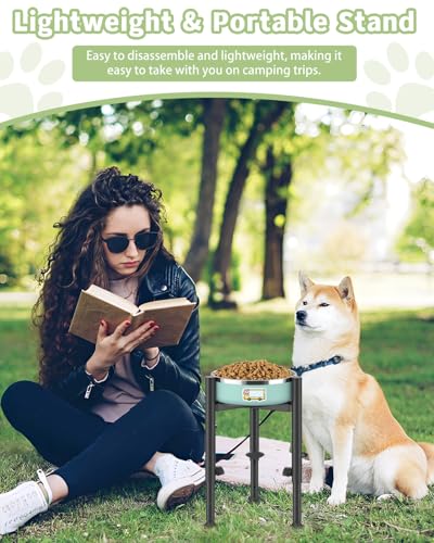 Single Raised Dog Bowl Stand, Elevated Dog Food Bowl Holder, Adjustable Width 6-10”, 4 Heights Dogs Feeder for Puppy, Medium,Large(Paws, Stand Only) - color: 3feet-dog paws