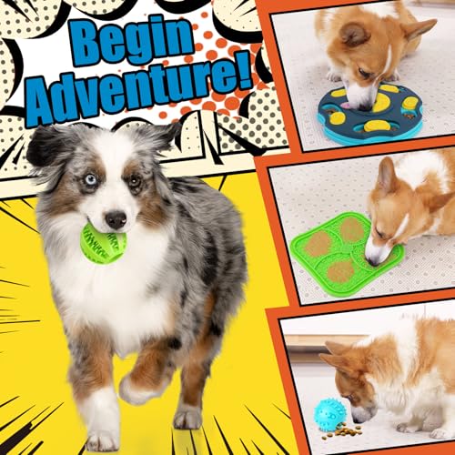 Forfon 9 Pack All-Around Dog Puzzle Toy Set -Mentally Stimulating Dog Enrichment Toys for Small to Medium Smart Dogs, Includes Dog Lick Mat with Suction Cups - color: All-Around Dog Puzzle Toys