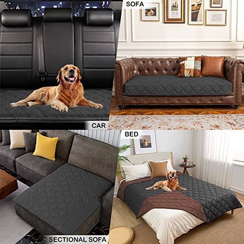 SUNNYTEX Waterproof & Reversible Dog Bed Cover Pet Blanket Sofa, Couch Cover Mattress Protector Furniture Protector for Dog, Pet, Cat (30"*70",Chocolate/Dark Grey)