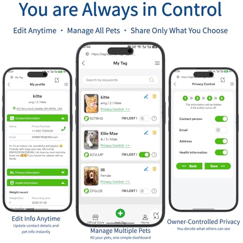 Smart QR Code Cat Collar 2-Pack: Your Cat's Digital Safety Profile, Breakaway Reflective Collar with Instant Email Alert When Scanned (Pink & Purple A) - color: Paw pattern - Pink & Purple