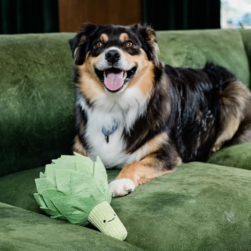 Dog Toys Plush with Squeaky & Treat Hiding Features - Mental Stimulation Enrichment Toy for Large Breed Dogs - Machine Washable Slow Feeder to Keep Dogs Busy,Artichoke - color: Artichoke -1