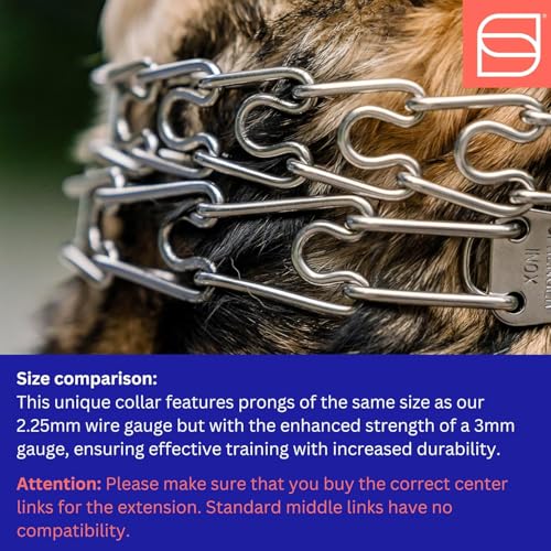 Herm Sprenger Stainless Steel Dog Collar with Short Links and Quick Release ClicLock Buckle Made in Germany (Stainless Steel, 20in x 3.0mm (Neck Size up to 16-17in)) - color: Stainless Steel, size: 3.0 mm x 16-17 in Neck Size; 20 in Chain Length