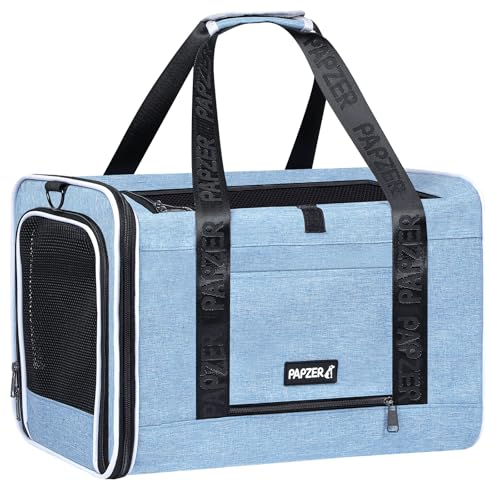 Top Loading Medium Cat Carrier with Privacy Curtain, Soft-Sided Small Pet Travel Crate Vet Approved, Little Puppy Dog Kennel Bag Suitcase Luggage Sleeve, 18x11x11 Inch Blue - color: Blue