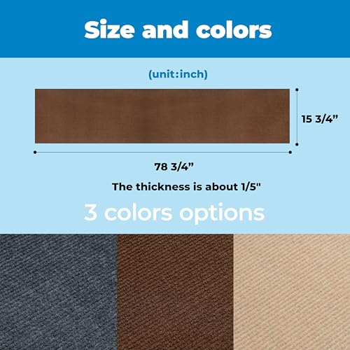 Best Pet Supplies Catify Cat Scratcher, Fun Interactive Scratchers, Posts, Poles, Claw Safe, Furniture Saver Indoor Play Support Natural Cat Behaviors Heavy Duty - Brown, 78.7 x 15.8 - color: Brown Mat - 78.7 x 15.8"